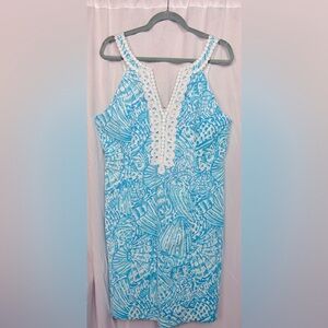 Women’s Lilly Pulitzer Valli Stretch Shift dress in Succulent Blue. Size 16. NWT